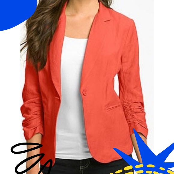 Olivia Moon Jackets & Blazers - Olivia Moon Linen coral blazer